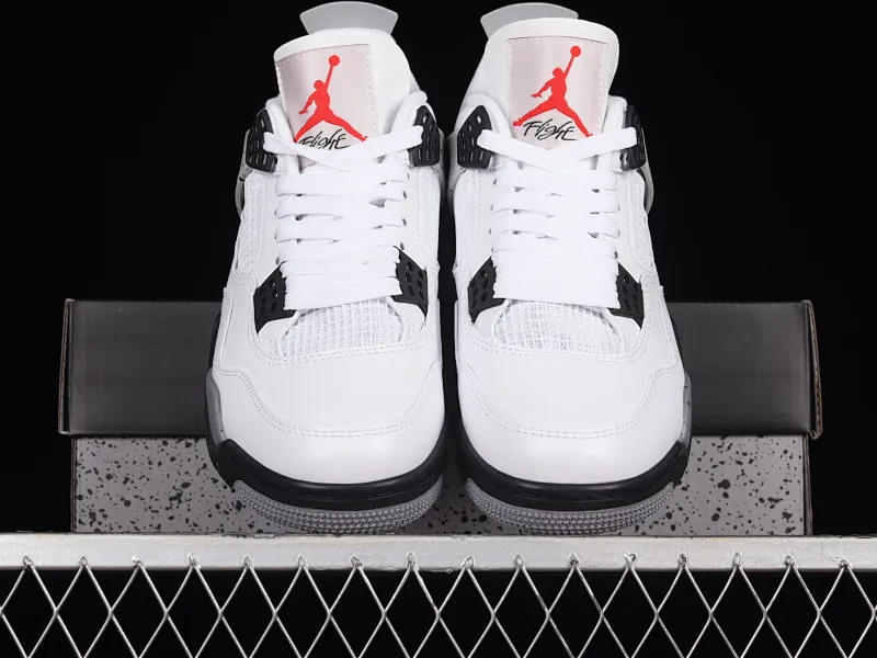 All categories Air Jordan Jordan series basketball shoes Air Jordan 4 X version Air Jordan 4 Retro "White Black" AJ4 Joe 4 white black cement 308497-103